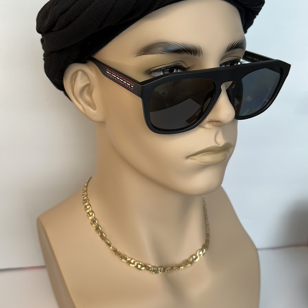 New Authentic BURBERRY Wren Dark Grey Browline Men's Sunglasses